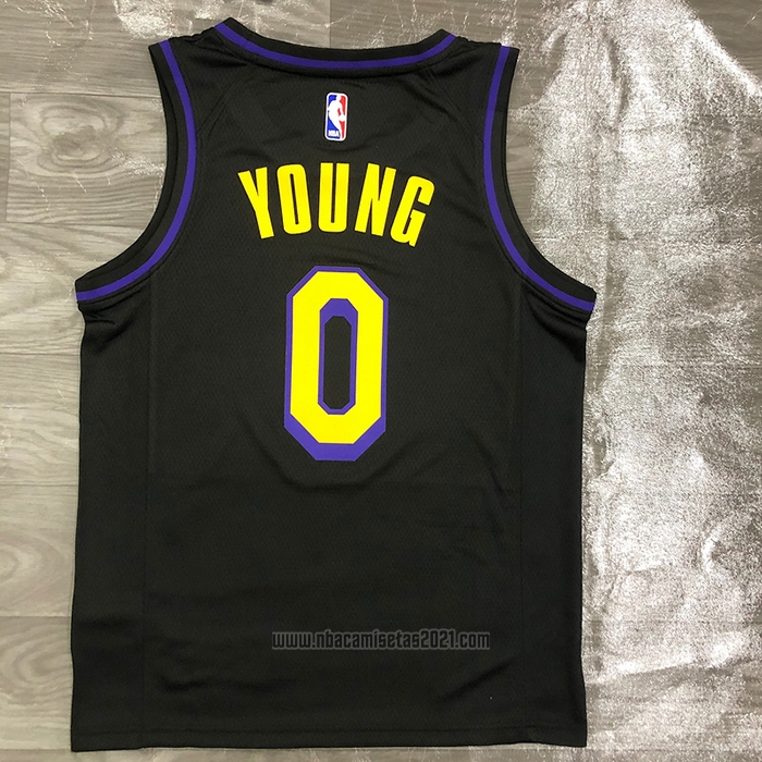 Camiseta Los Angeles Lakers Nick Young #0 Ciudad 2019-20 Negro